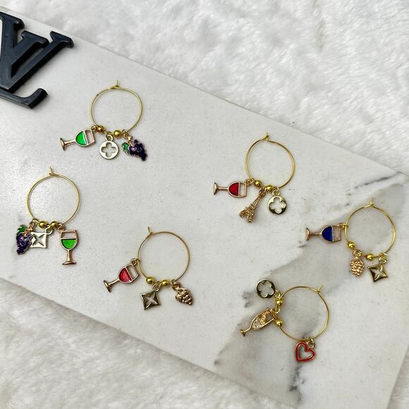 Handmade wine charms resembling LV characters NEW Holiday party idea - Picture 1 of 3